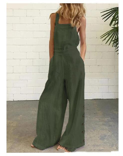 High-Waisted Sleeveless Wide-Leg Jumpsuit