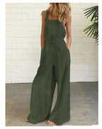 High-Waisted Sleeveless Wide-Leg Jumpsuit