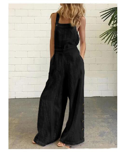 High-Waisted Sleeveless Wide-Leg Jumpsuit