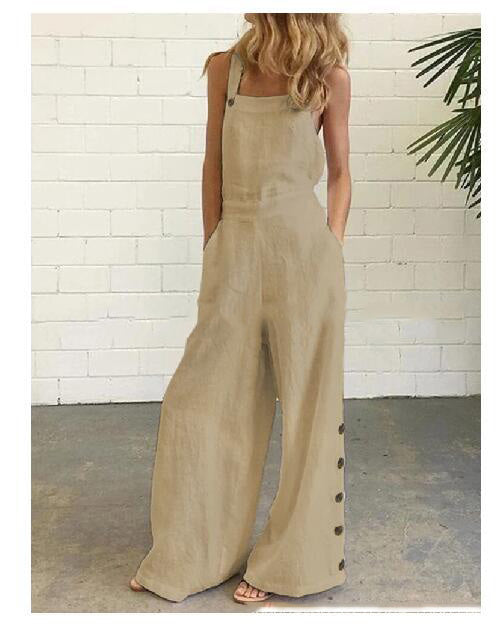 High-Waisted Sleeveless Wide-Leg Jumpsuit