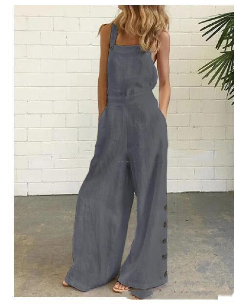 High-Waisted Sleeveless Wide-Leg Jumpsuit
