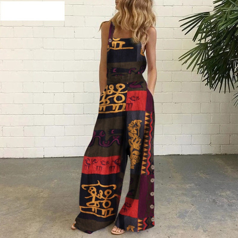 High-Waisted Sleeveless Wide-Leg Jumpsuit