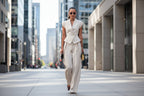 Women’s Elegant Sleeveless Waist-Cinching Two Piece Suit Set