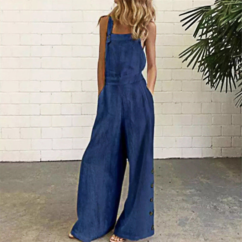 High-Waisted Sleeveless Wide-Leg Jumpsuit