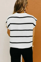 Batwing Stripes Sleeve Sweater - Striped Oversized Tee