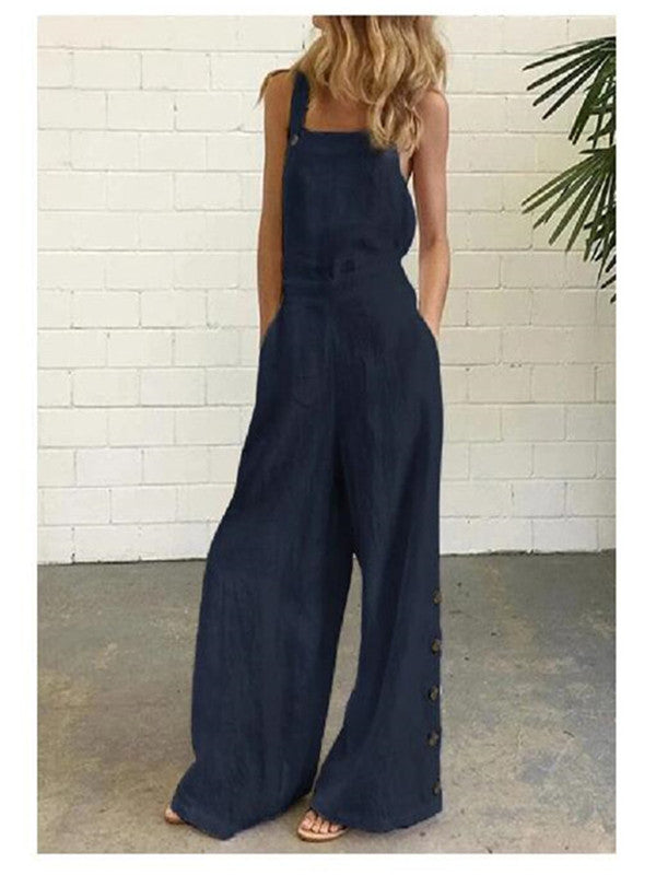High-Waisted Sleeveless Wide-Leg Jumpsuit