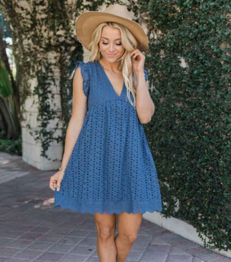 Lace V-neck dress