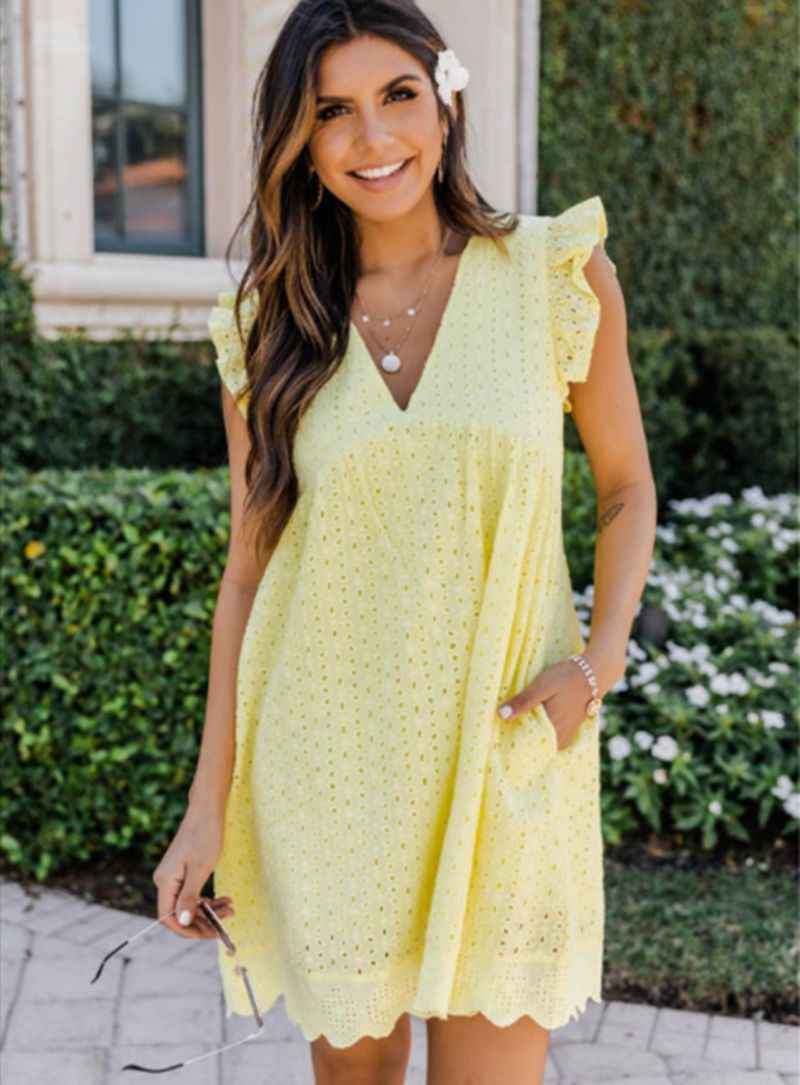 Lace V-neck dress