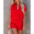 Spring Summer Sexy V Neck Loose Casual Jumpsuit Home Multi Color One Piece Clothes Women