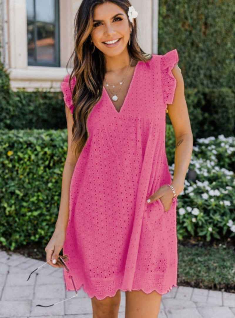 Lace V-neck dress