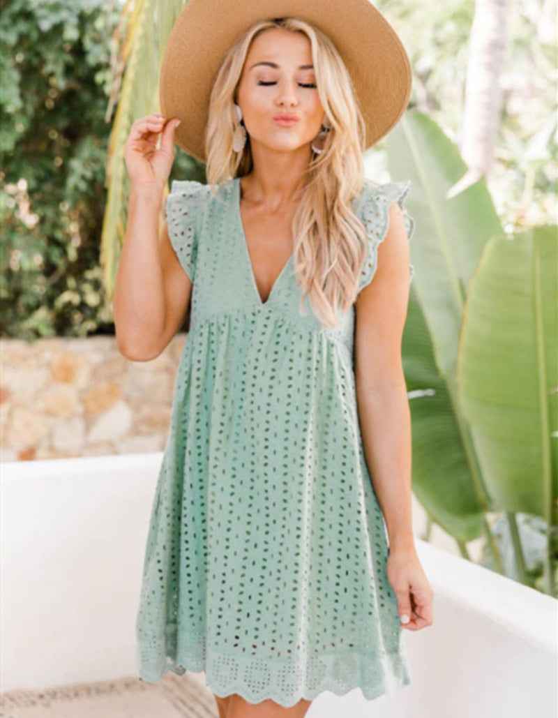 Lace V-neck dress