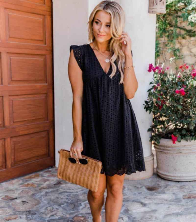 Lace V-neck dress