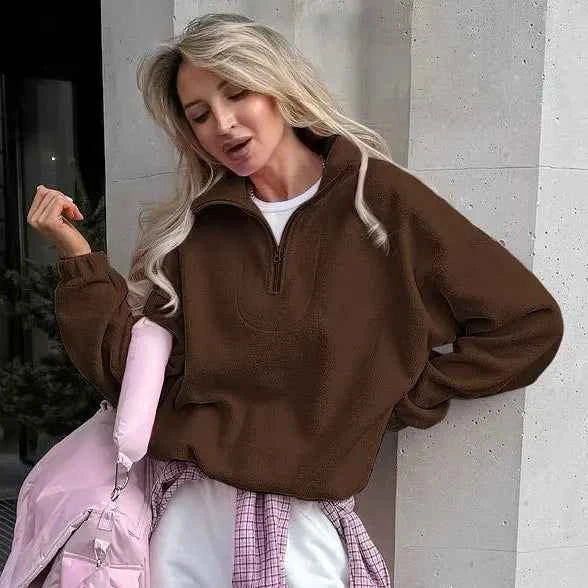 CozyPink Lamb Fleece Women's Zipper Hoodie