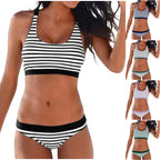 Vintage Stripes Low Waist Bikini Set