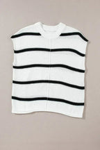 Batwing Stripes Sleeve Sweater - Striped Oversized Tee