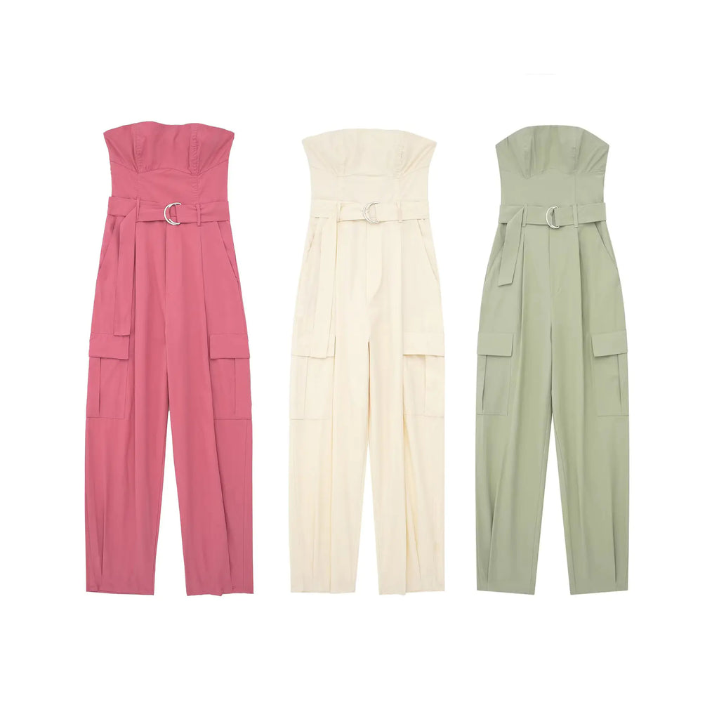 Summer Women's Fashion Strapless Jumpsuit